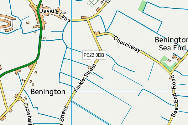 PE22 0DB map - OS VectorMap District (Ordnance Survey)