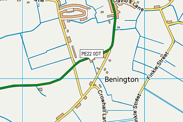 PE22 0DT map - OS VectorMap District (Ordnance Survey)