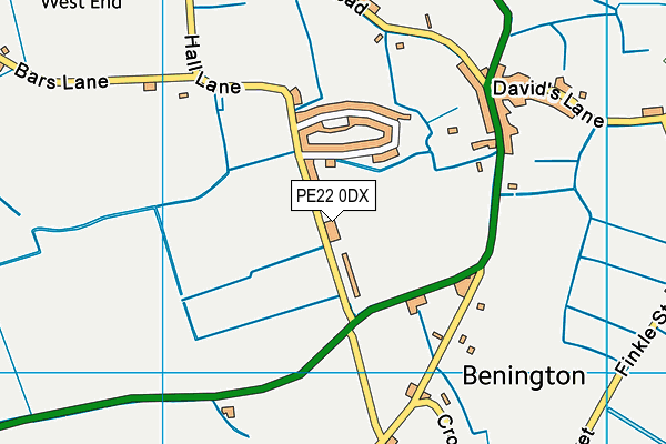 PE22 0DX map - OS VectorMap District (Ordnance Survey)