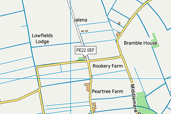 PE22 0EF map - OS VectorMap District (Ordnance Survey)