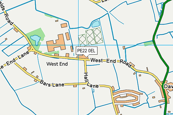 PE22 0EL map - OS VectorMap District (Ordnance Survey)