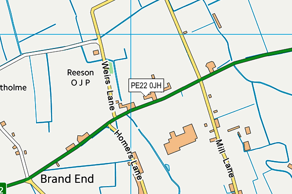 PE22 0JH map - OS VectorMap District (Ordnance Survey)