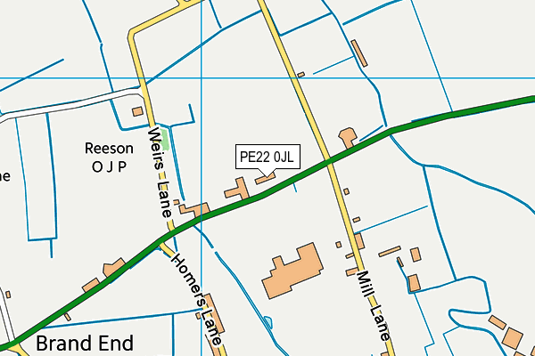 PE22 0JL map - OS VectorMap District (Ordnance Survey)