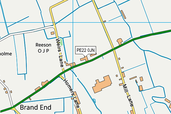 PE22 0JN map - OS VectorMap District (Ordnance Survey)