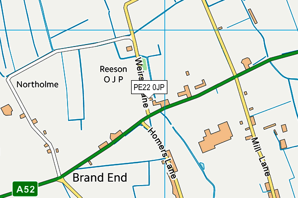 PE22 0JP map - OS VectorMap District (Ordnance Survey)