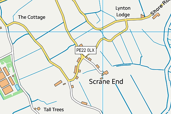 PE22 0LX map - OS VectorMap District (Ordnance Survey)