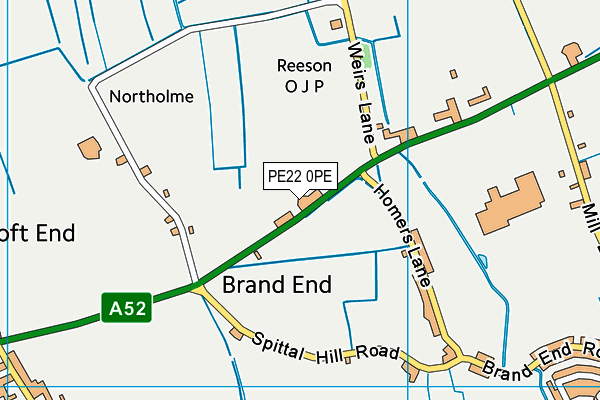 PE22 0PE map - OS VectorMap District (Ordnance Survey)