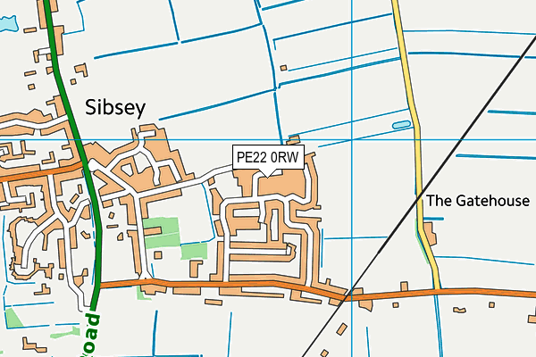 PE22 0RW map - OS VectorMap District (Ordnance Survey)