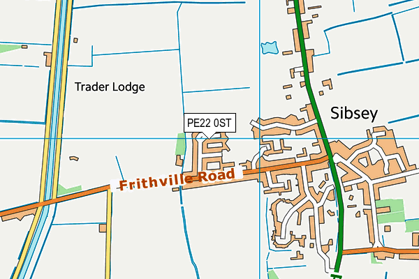 PE22 0ST map - OS VectorMap District (Ordnance Survey)