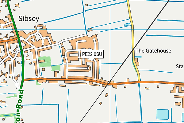 PE22 0SU map - OS VectorMap District (Ordnance Survey)