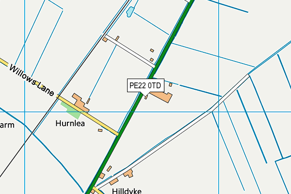 PE22 0TD map - OS VectorMap District (Ordnance Survey)