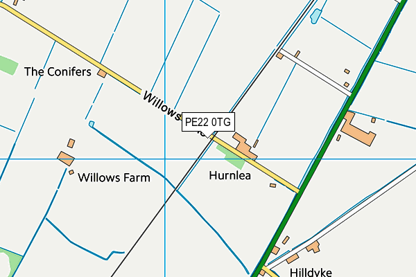 PE22 0TG map - OS VectorMap District (Ordnance Survey)