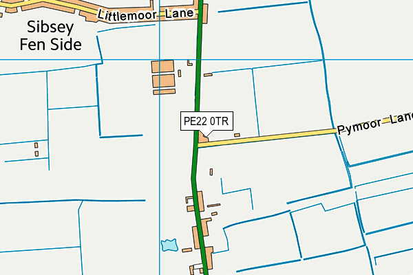 Pymoor Lane Recreation Ground map (PE22 0TR) - OS VectorMap District (Ordnance Survey)