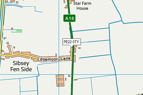 PE22 0TY map - OS VectorMap District (Ordnance Survey)