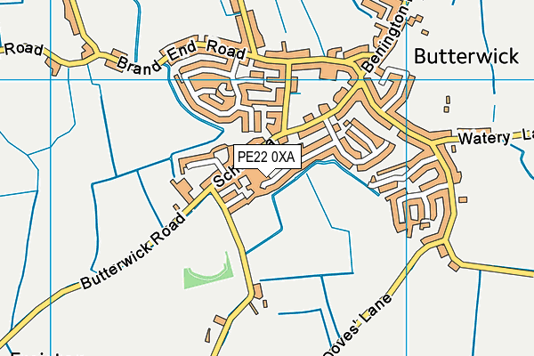 PE22 0XA map - OS VectorMap District (Ordnance Survey)