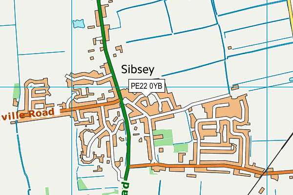 PE22 0YB map - OS VectorMap District (Ordnance Survey)