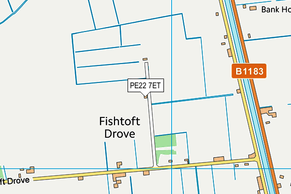 PE22 7ET map - OS VectorMap District (Ordnance Survey)