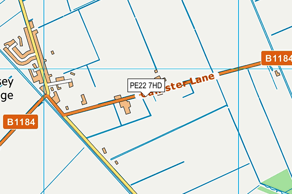 PE22 7HD map - OS VectorMap District (Ordnance Survey)
