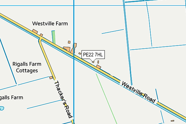 PE22 7HL map - OS VectorMap District (Ordnance Survey)