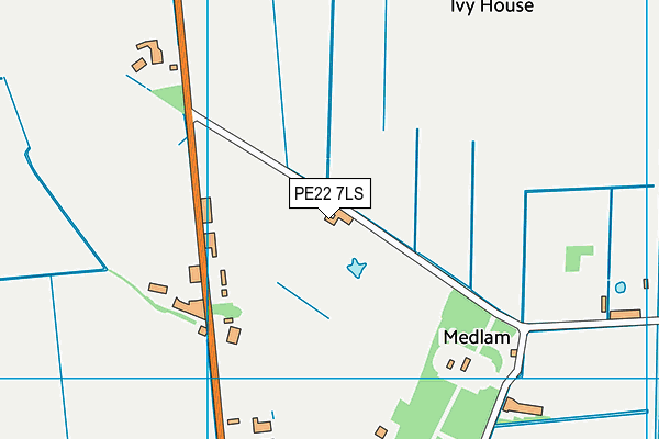 PE22 7LS map - OS VectorMap District (Ordnance Survey)