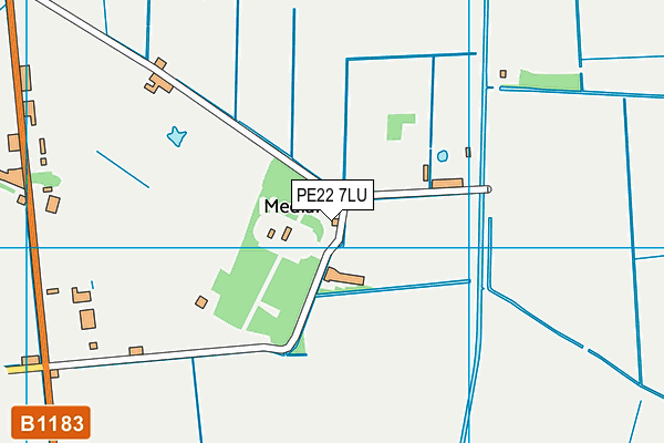 PE22 7LU map - OS VectorMap District (Ordnance Survey)
