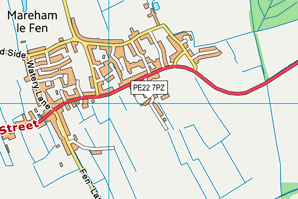 PE22 7PZ map - OS VectorMap District (Ordnance Survey)