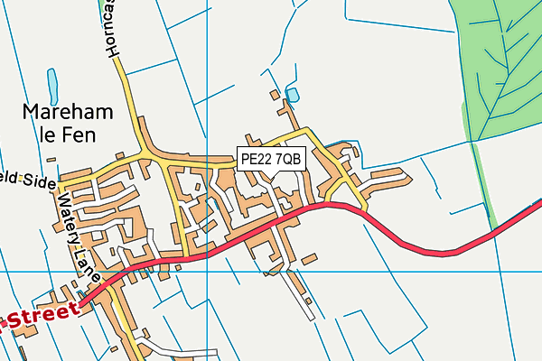 PE22 7QB map - OS VectorMap District (Ordnance Survey)