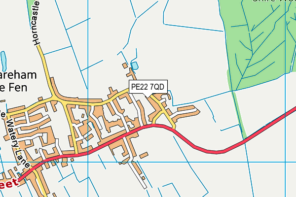 PE22 7QD map - OS VectorMap District (Ordnance Survey)