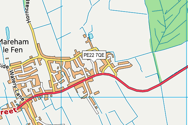 PE22 7QE map - OS VectorMap District (Ordnance Survey)