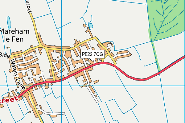 PE22 7QG map - OS VectorMap District (Ordnance Survey)