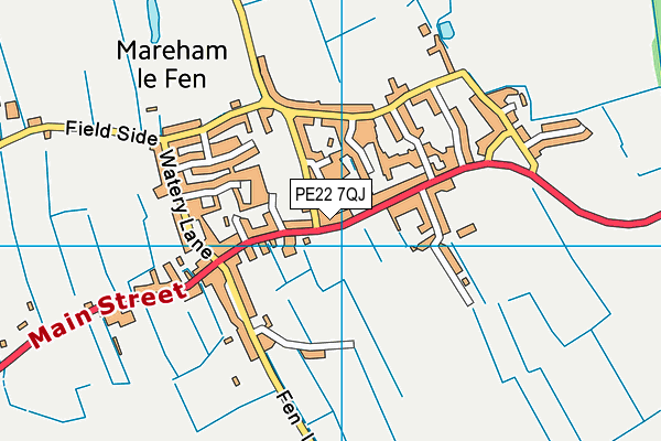 PE22 7QJ map - OS VectorMap District (Ordnance Survey)