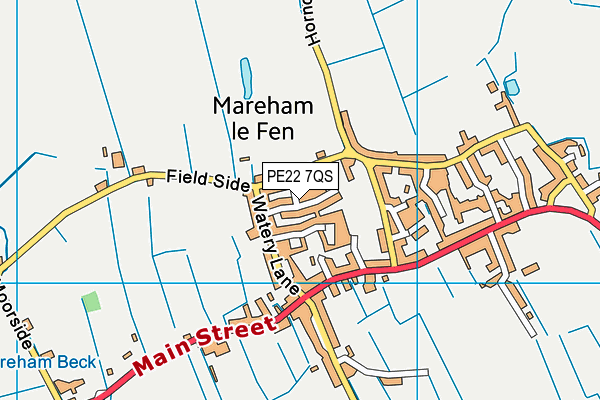 PE22 7QS map - OS VectorMap District (Ordnance Survey)