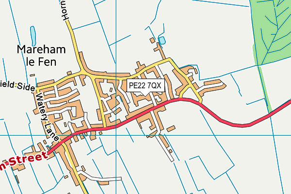 PE22 7QX map - OS VectorMap District (Ordnance Survey)