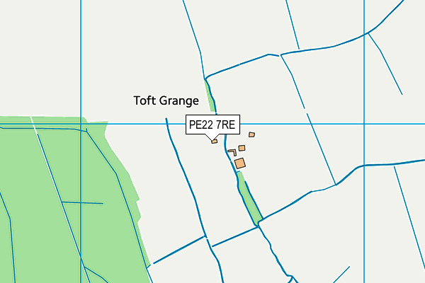 PE22 7RE map - OS VectorMap District (Ordnance Survey)