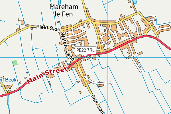 PE22 7RL map - OS VectorMap District (Ordnance Survey)