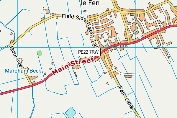 PE22 7RW map - OS VectorMap District (Ordnance Survey)