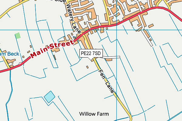 PE22 7SD map - OS VectorMap District (Ordnance Survey)