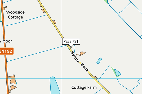PE22 7ST map - OS VectorMap District (Ordnance Survey)