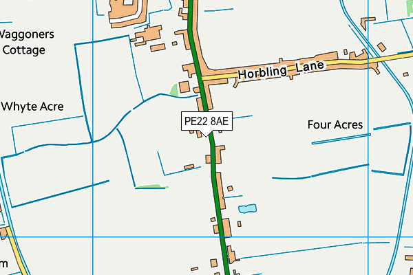 PE22 8AE map - OS VectorMap District (Ordnance Survey)