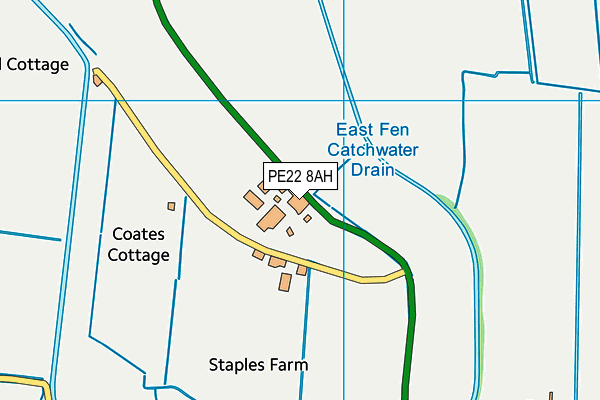 PE22 8AH map - OS VectorMap District (Ordnance Survey)