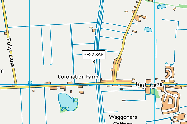 PE22 8AS map - OS VectorMap District (Ordnance Survey)