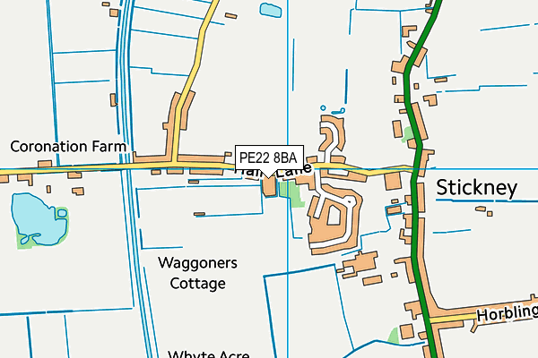 PE22 8BA map - OS VectorMap District (Ordnance Survey)