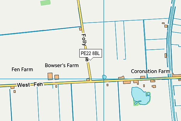 PE22 8BL map - OS VectorMap District (Ordnance Survey)