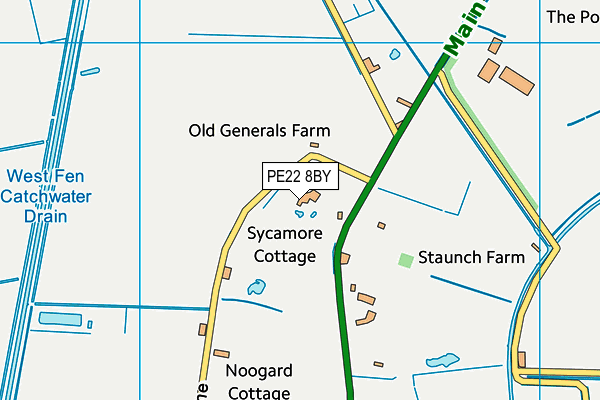 PE22 8BY map - OS VectorMap District (Ordnance Survey)