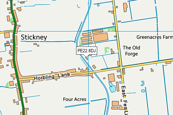 PE22 8DJ map - OS VectorMap District (Ordnance Survey)