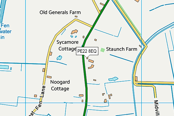 PE22 8EQ map - OS VectorMap District (Ordnance Survey)