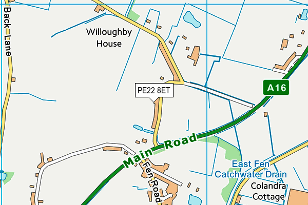 PE22 8ET map - OS VectorMap District (Ordnance Survey)