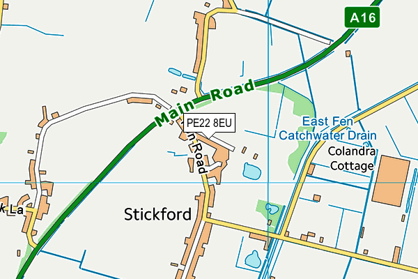 PE22 8EU map - OS VectorMap District (Ordnance Survey)