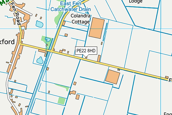 PE22 8HD map - OS VectorMap District (Ordnance Survey)