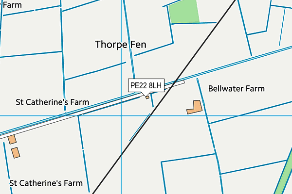 PE22 8LH map - OS VectorMap District (Ordnance Survey)